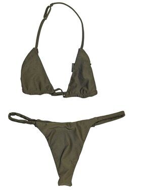 Outcast Ziane Bralette & Thong in Forest Green